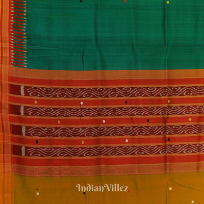 Green Red Kathiphera Odisha Ikat Khandua Silk Saree