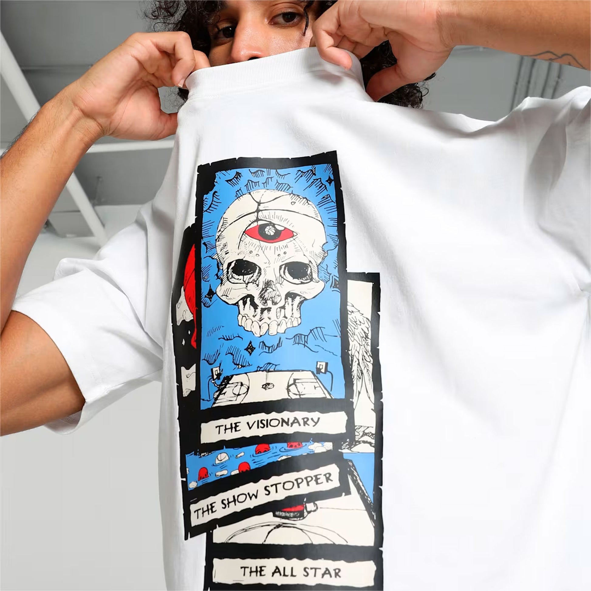 Puma | HOOPS DECK BASKETBALL T-SHIRT  { WHITE