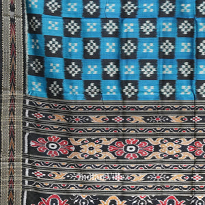 Cupper Suphate Black Pasapali Theme Odisha Ikat Khandua Silk Saree