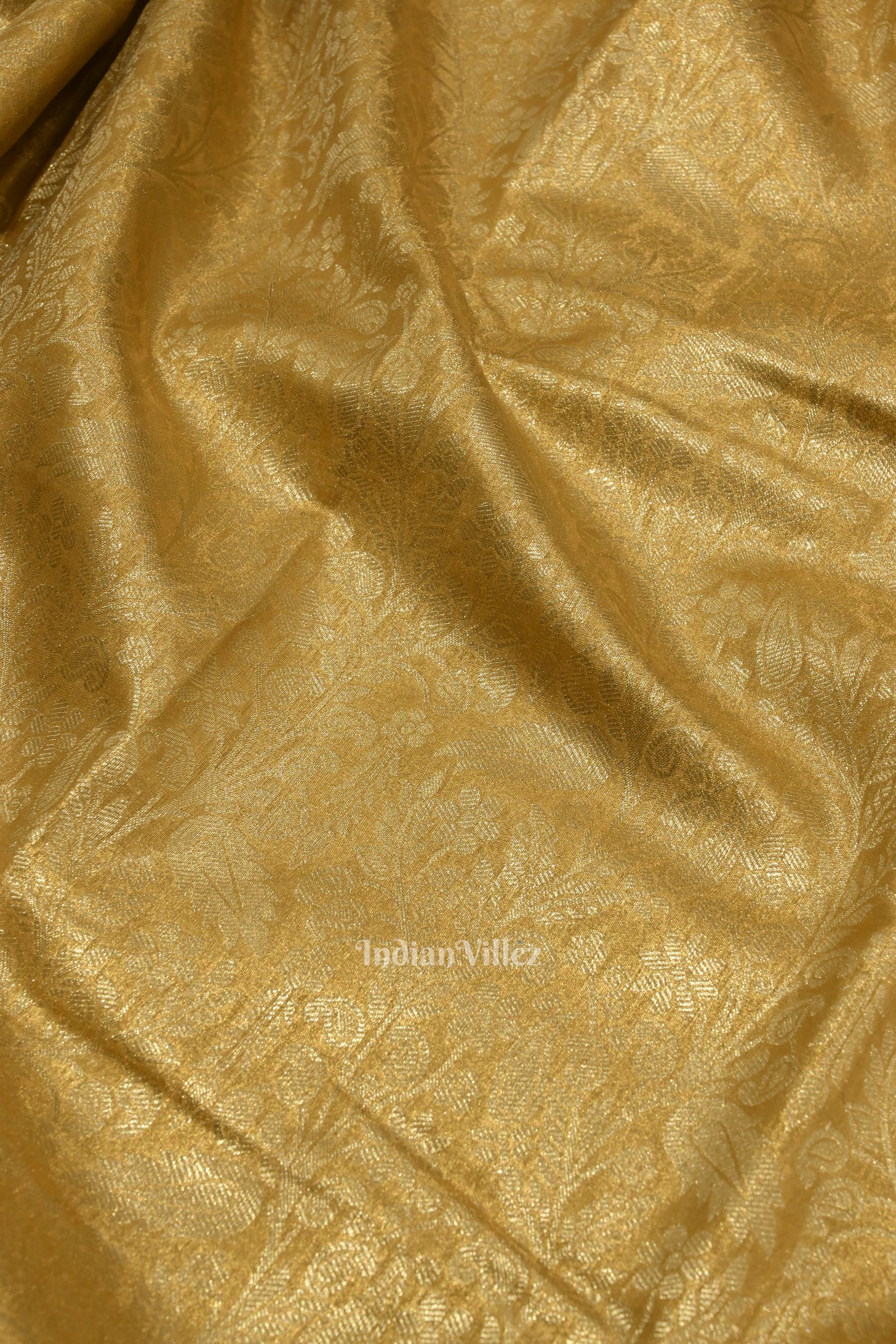 Golden Pure Kanjivaram Tissue Silk Saree