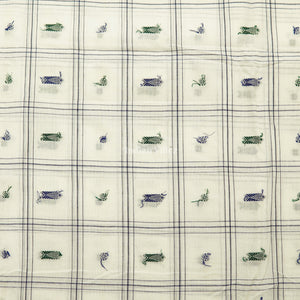White Fish & Flower Motif Bomkai Cotton Fabric