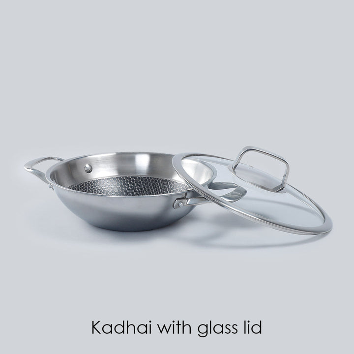 Stanton 24 cm Non-stick Kadhai/Kadai with Lid - 2 Litre |