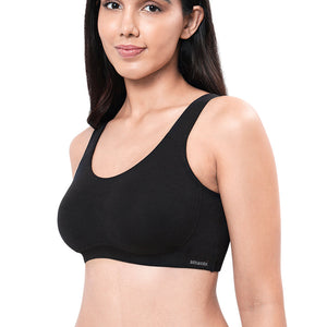 All Day Lounge Solid Non Padded Non-Wired Bra - Black