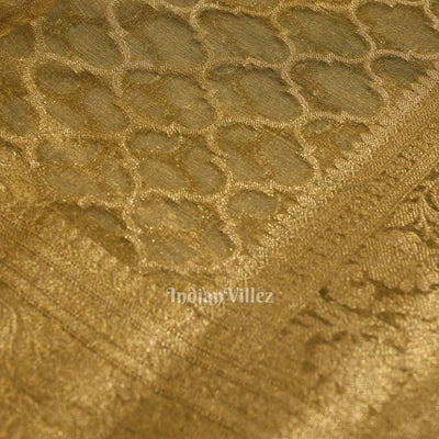 Green with Golden Border Banarasi Tissue Saree