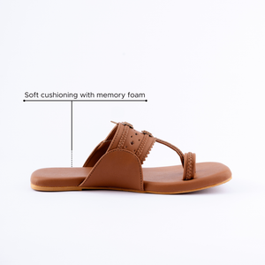 Burlywood Solid Kolha Flats