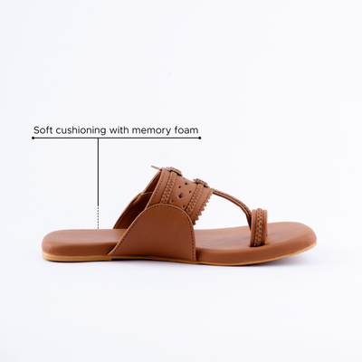 Burlywood Solid Kolha Flats