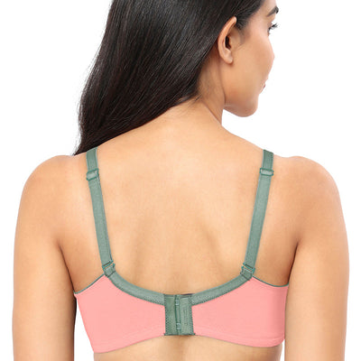 Comfort Concealer Non-padded & Non-wired Bra - Candlelight Peach & Olive Green