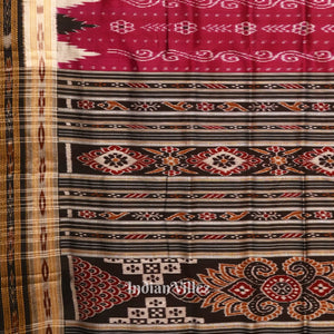 Maroon Phoda Kumbha Odisha Ikat Khandua Silk Saree