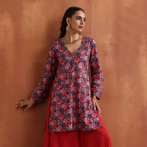 trueBrowns Pink Print Sharara Set