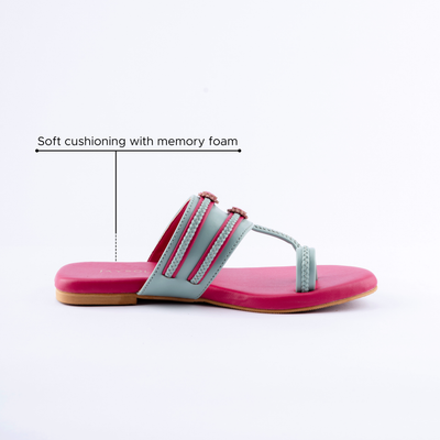 Mountbatten pink Kolha Flats