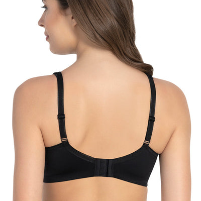 Elegant Support Non-padded & Non-wired Bra - Black