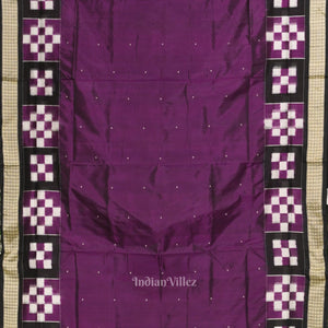 Violet Black Pasapali Border Bomkai Sambalpuri Silk saree