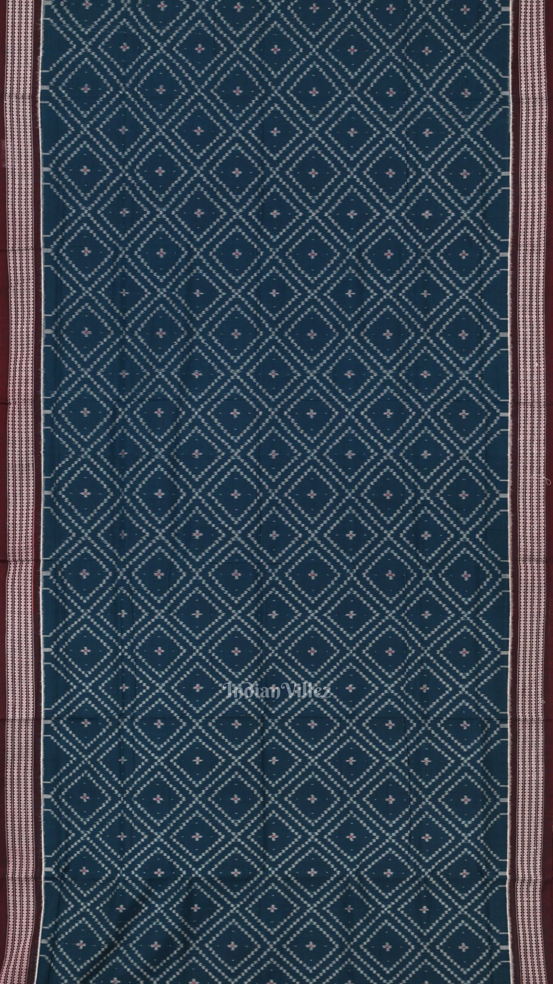 Blue Maroon Pasapali Odisha Sambalpuri Pure Cotton Saree