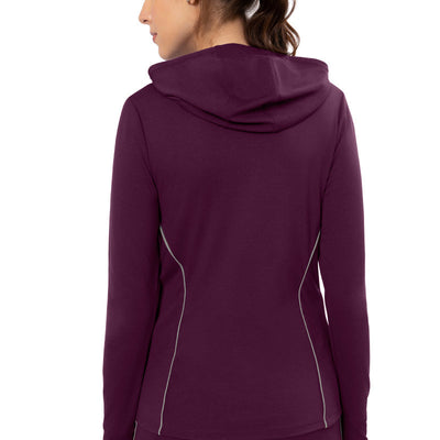 Flaunt Hoodie Full Sleeve Active Jacket - Blackberry Wine