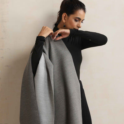 trueBrowns Grey Reversible Woollen Stole