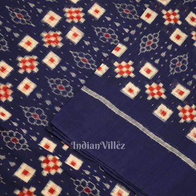 Blue Pasapali Sambalpuri Ikat Cotton Fabric