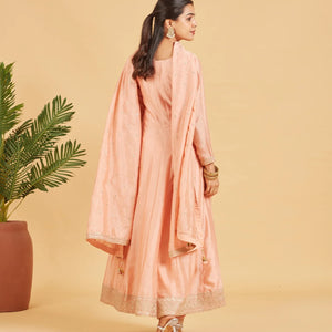 Peach Fuzz Anarkali Set