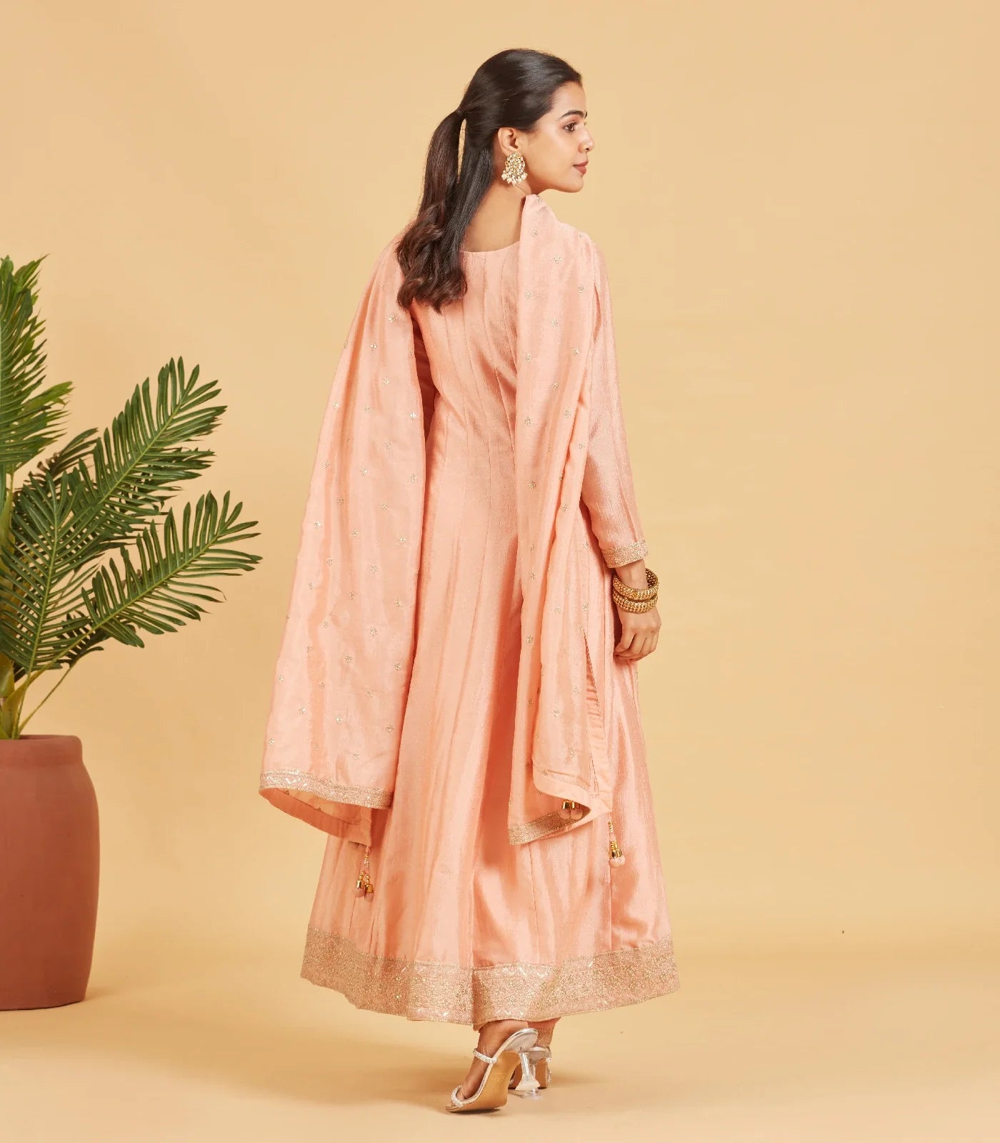 Peach Fuzz Anarkali Set