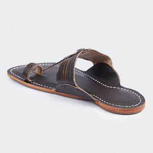 Brown Handstitched Leather Kolhapuri Men Slipper
