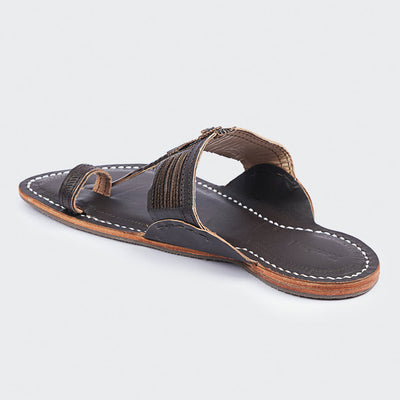 Brown Handstitched Leather Kolhapuri Men Slipper