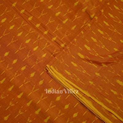 Orange Pochampally Ikat Cotton Fabric