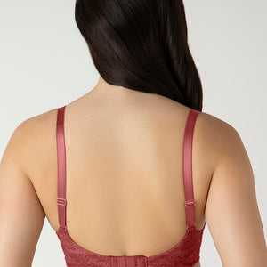Glam Lace Padded Wired Balconette Bra - Cowhide
