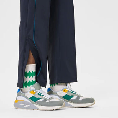 Happy Socks | ZIGZAG 3/4 CREW SOCK  { BEIGE/GREEN