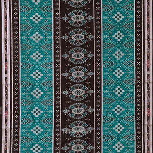 Green Black Flower Pasapali Sambalpuri Pure Cotton Saree