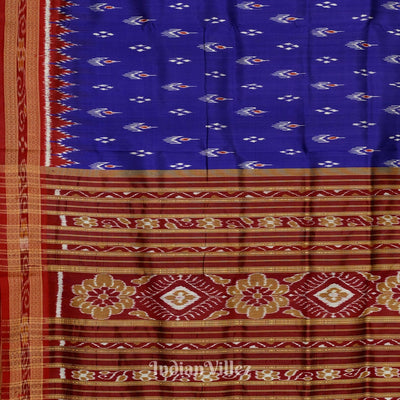 Blue Mayur Chandrika Odisha Ikat Khandua Silk Saree