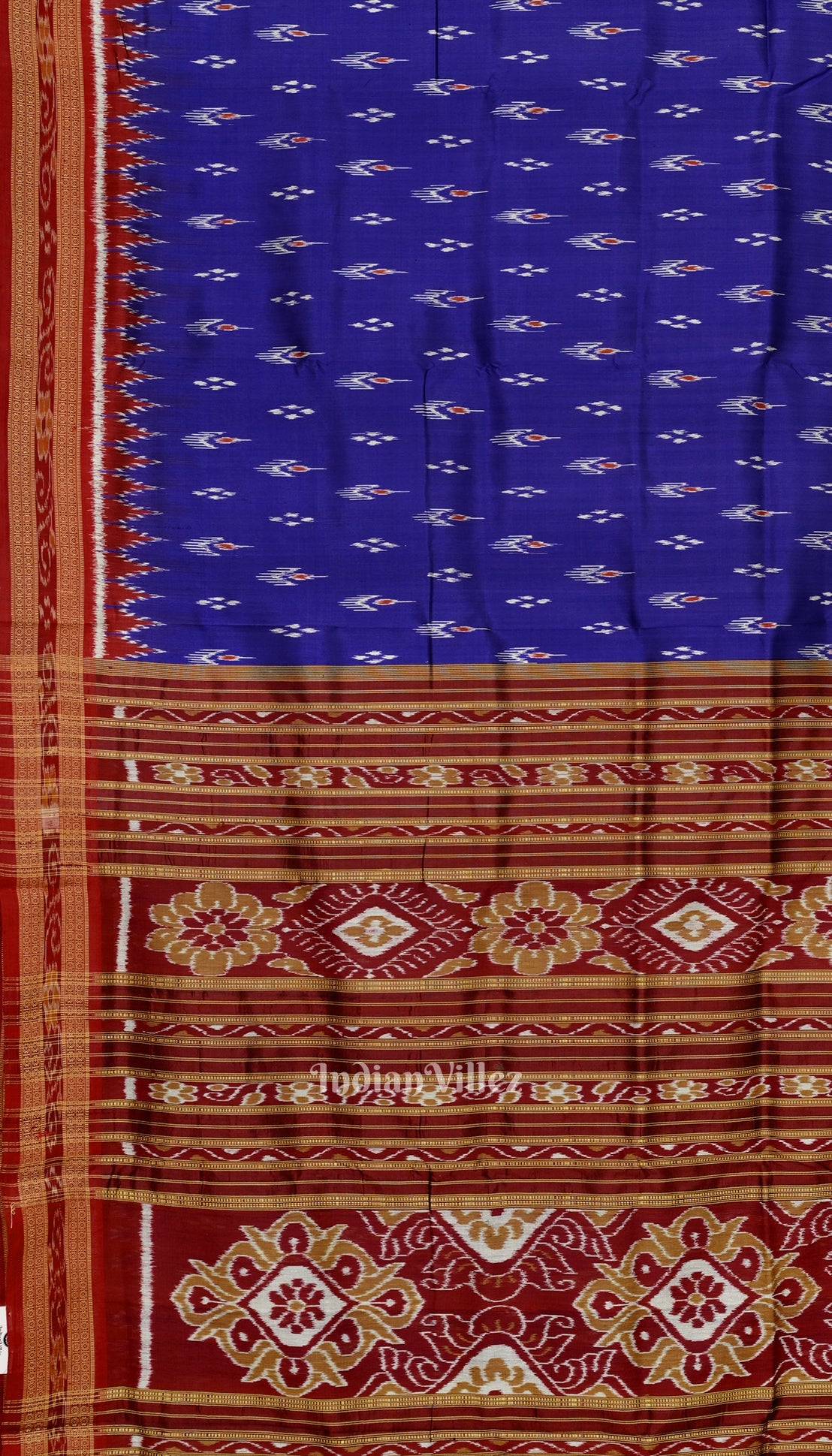Blue Mayur Chandrika Odisha Ikat Khandua Silk Saree