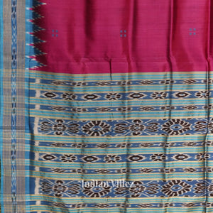 Maroon Phoda Kumbha Butta Design Odisha Ikat Khandua Silk Saree