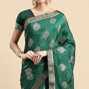 green-floral-foil-printed-vichitra-silk-saree