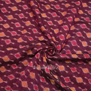 Wine Purple Odisha Ikat Cotton Fabric