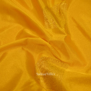 Yellow Pink Pure Kanjivaram Silk Saree