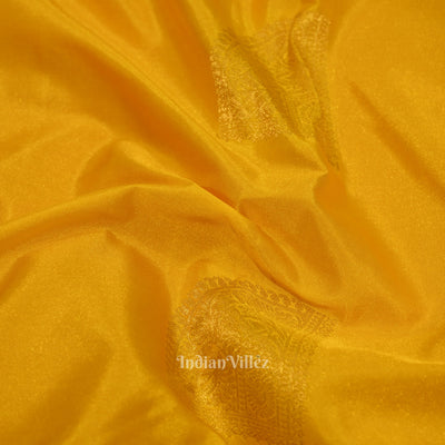 Yellow Pink Pure Kanjivaram Silk Saree