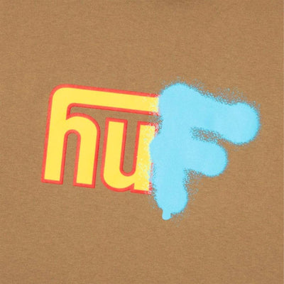 HUF | UPSIDE DOWNTOWN T-SHIRT  { CAMEL