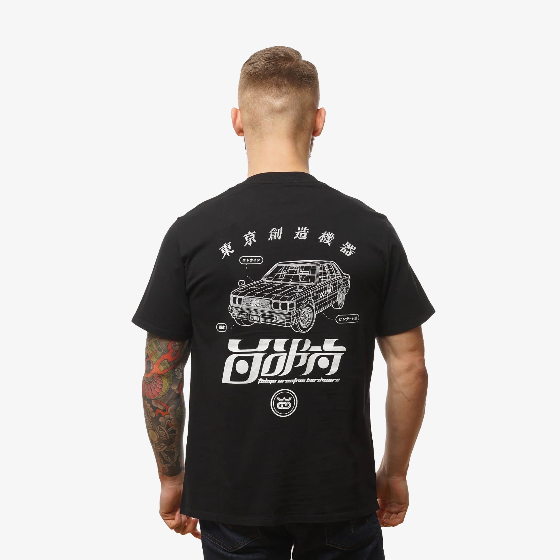 EDWIN | STAFF T-SHIRT { BLACK/WHITE