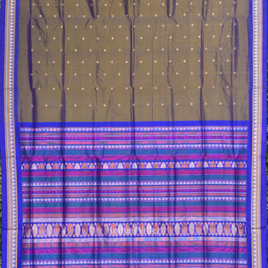 Golden Blue  Dongaria Border Bomkai Sambalpuri Silk saree