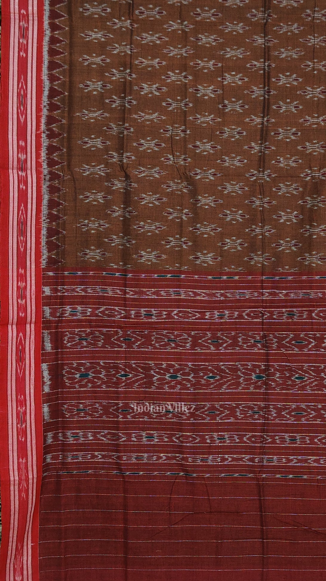 Copper Brown Mayur Chandrika Maniabandha Cotton Saree