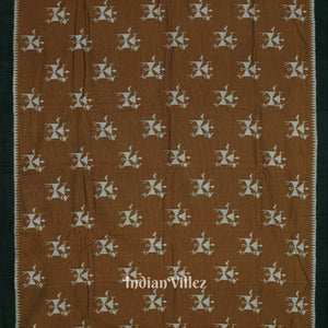 Brown Tribal Theme Odisha Ikat Sambalpuri Pure Cotton Saree