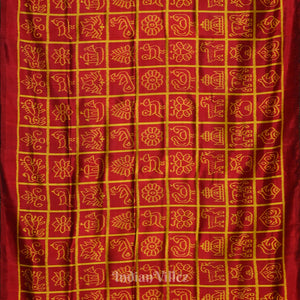 Deep Red Nabakothi Contemporary Silk Saree