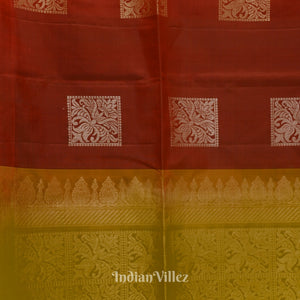 Maroon With Parrot Green Pure Kanjivaram Soft Silk Saree