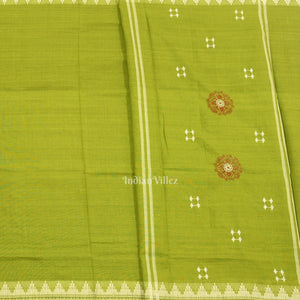 Maroon Parrot Green Sambalpuri Bomkai Cotton Dress set with Dupatta