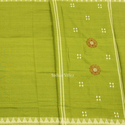 Maroon Parrot Green Sambalpuri Bomkai Cotton Dress set with Dupatta