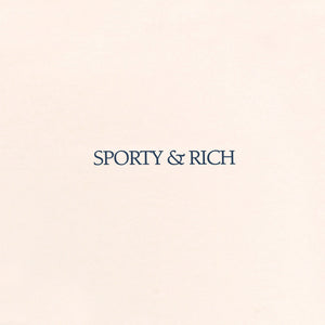 SPORTY & RICH | H&W CLUB CROPPED HOODIE { CREAM/NAVY