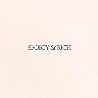 SPORTY & RICH | H&W CLUB CROPPED HOODIE { CREAM/NAVY