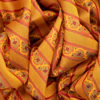 Mustard Handloom Lino Varna Silk Saree Floral Vine Motifs