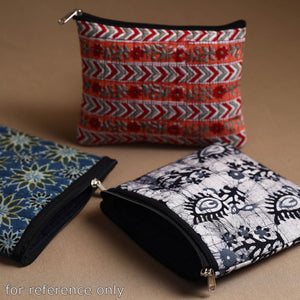 Black - Handmade Quilted Cotton Utility Pouch 03