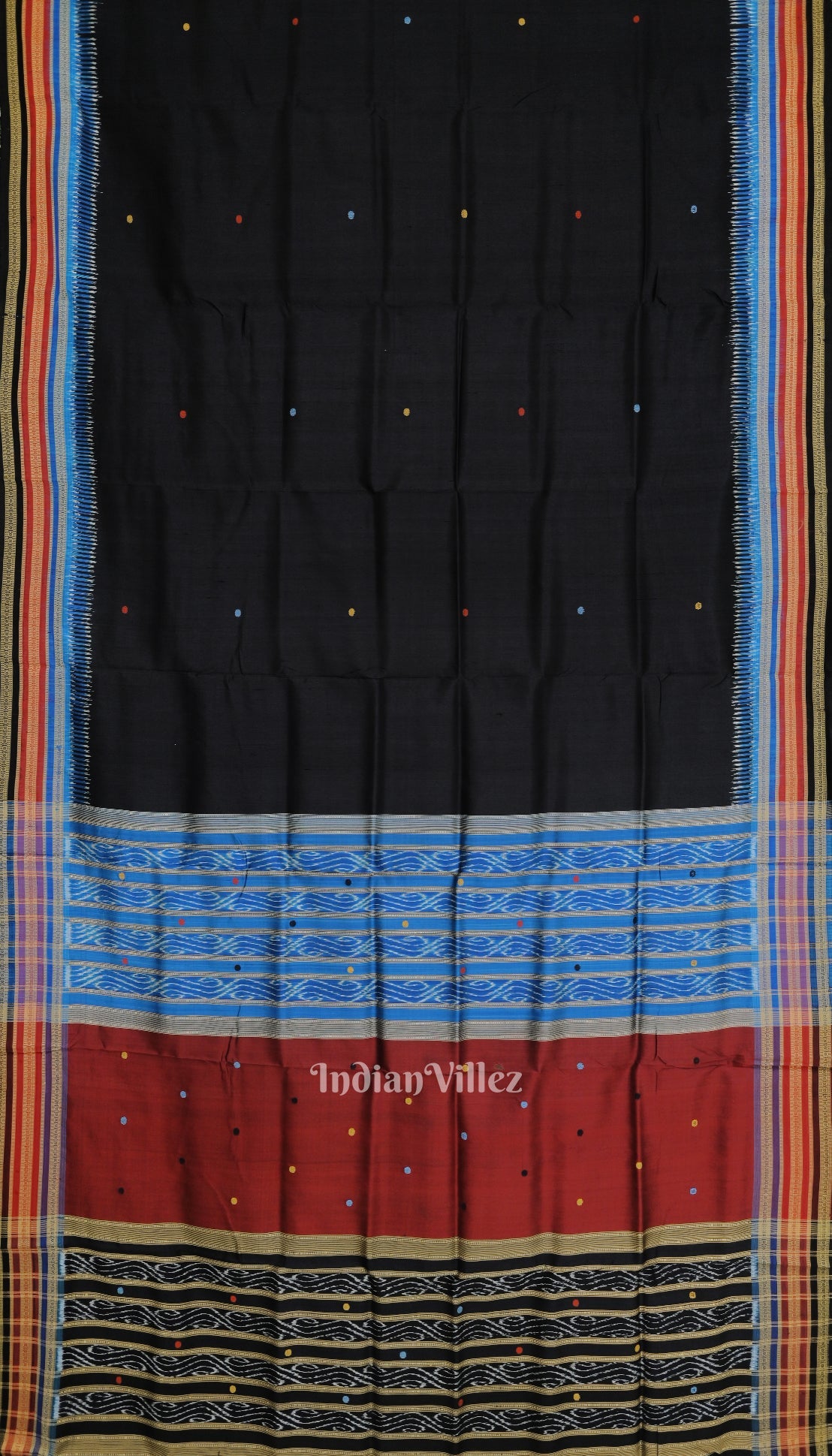 Black Kathiphera Khandua Silk Saree