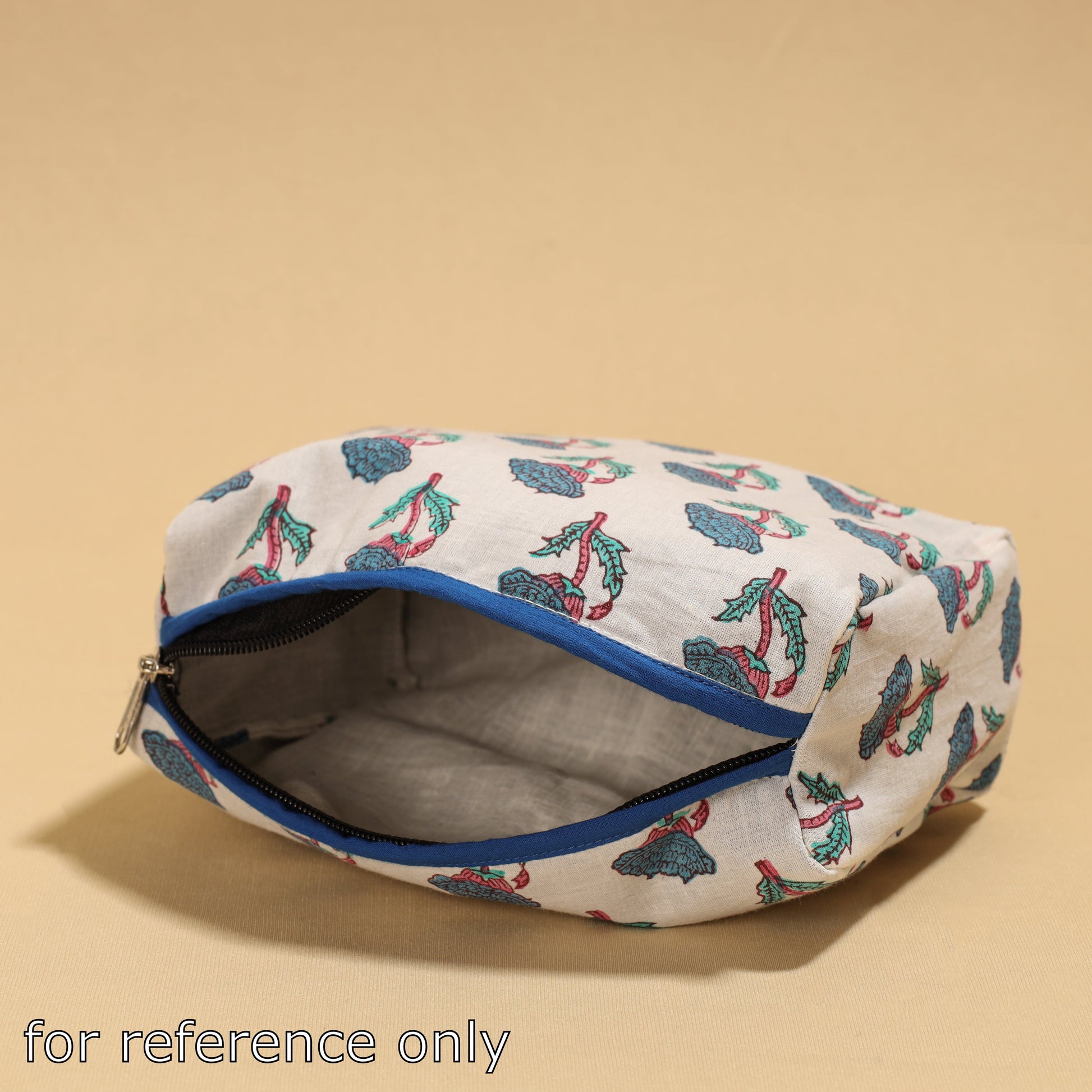 Beige - Handmade cotton Toiletry Pouch 09